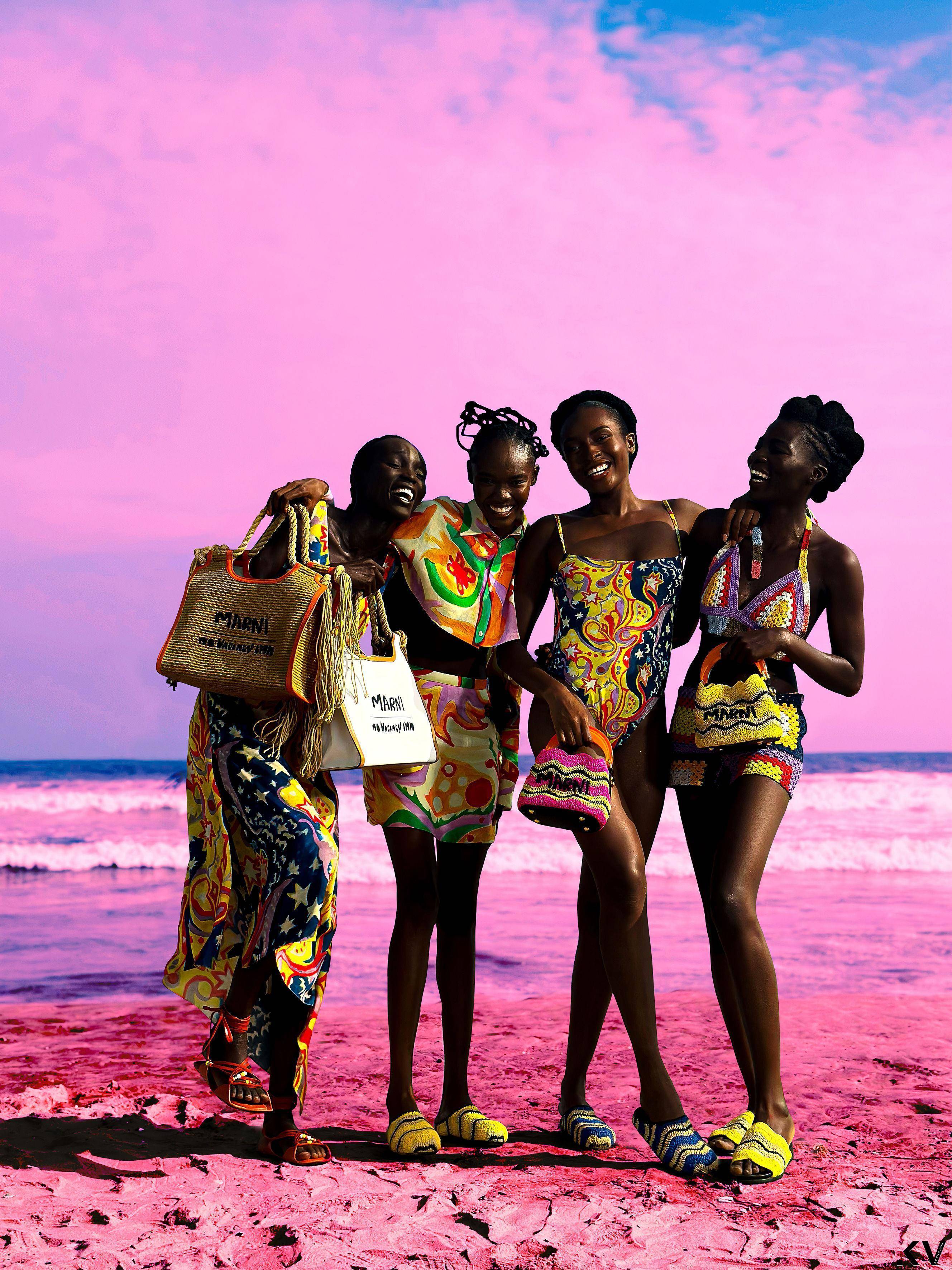 MARNI携手潮牌打造最吸睛海滩系列　彩色针织服、草编包巨可爱 时尚穿搭 图1张